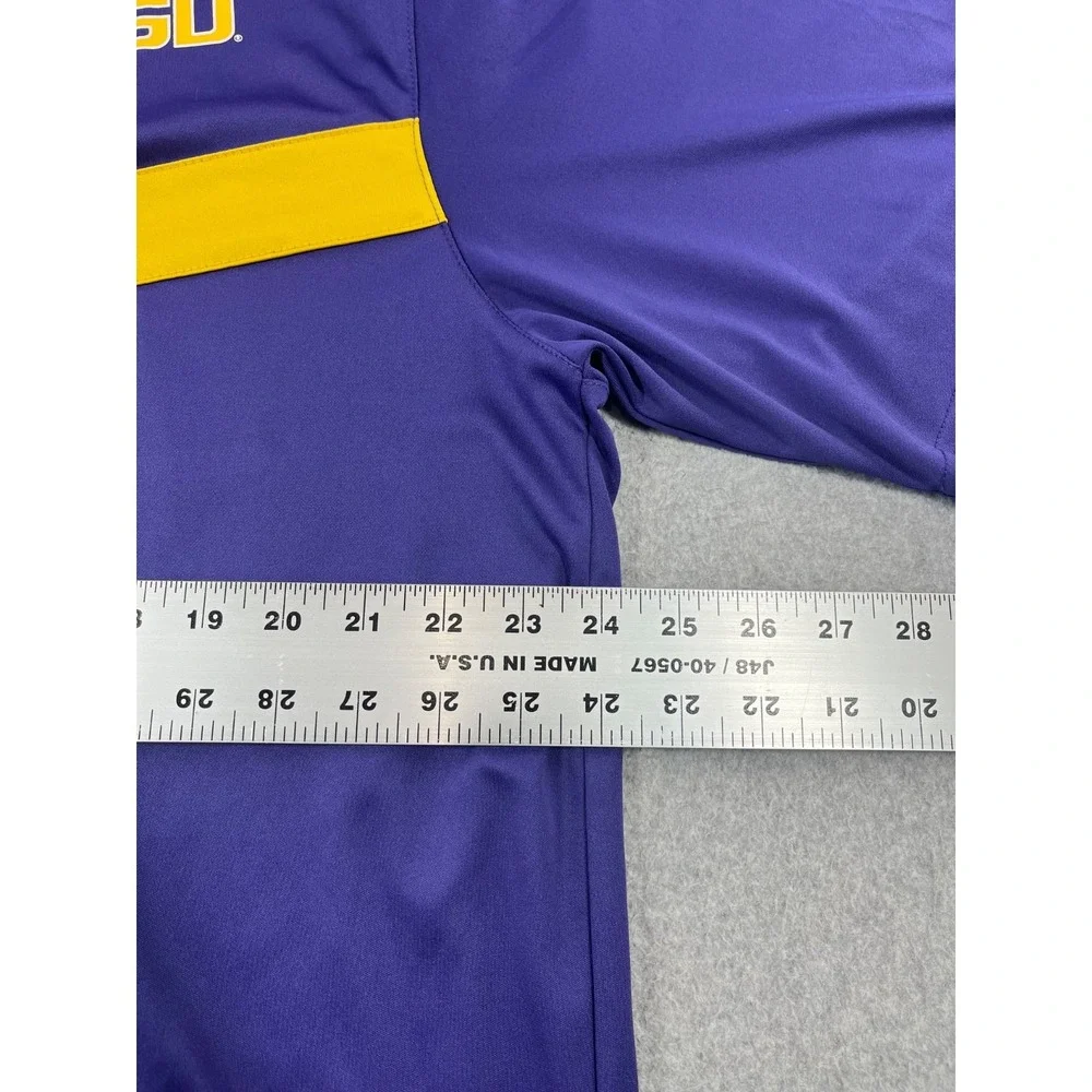 LSU Tigers Polo Shirt Mens 2XT Purple Short Sleeve Colosseum Short Sleeve